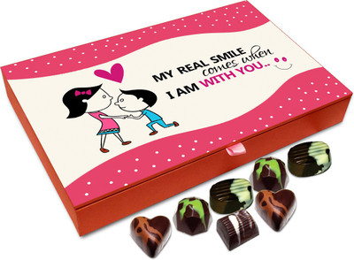 

Chocholik Gift Box - My Real Smile Comes When I'm With You Chocolate Box - 12pc Truffles(144 g)
