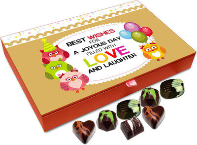 

Chocholik Gift Box - Best Wishes For A Joyous Day Chocolate Box - 12pc Truffles(144 g)