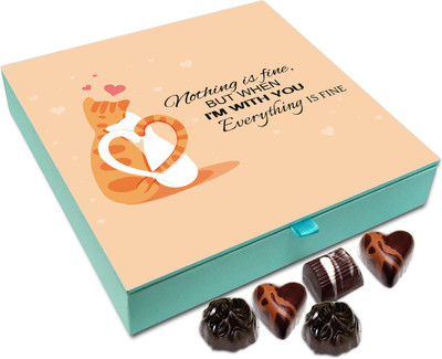 

Chocholik Gift Box - Everything Is Fine When I Am With You Chocolate Box - 9pc Truffles(108 g)