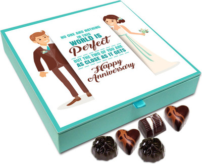 Chocholik Gift Box - Happy Anniversary Dear Wife Chocolate Box - 9pc Truffles(108 g)