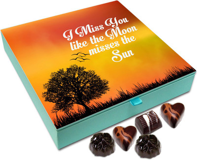 

Chocholik Gift Box - I Miss You Like The Moon Misses The Sun Chocolate Box - 9pc Truffles(108 g)