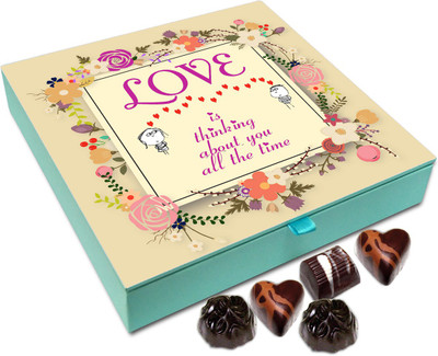 

Chocholik Gift Box - Love Is Thinking About You All The Time Chocolate Box - 9pc Truffles(108 g)