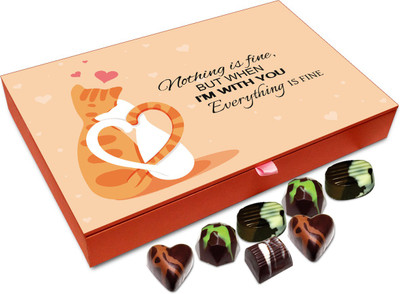 

Chocholik Gift Box - Everything Is Fine When I Am With You Chocolate Box - 12pc Truffles(144 g)