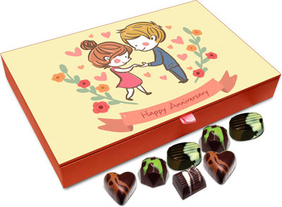

Chocholik Gift Box - A Very Happy Anniversary Chocolate Box - 12pc Truffles(144 g)