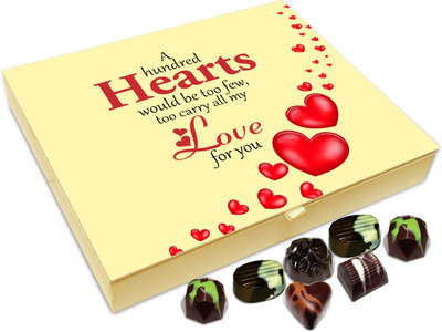 

Chocholik Gift Box - Hundred Hearts Too Few To Carry All My Love For You Chocolate Box - 20pc Truffles(240 g)