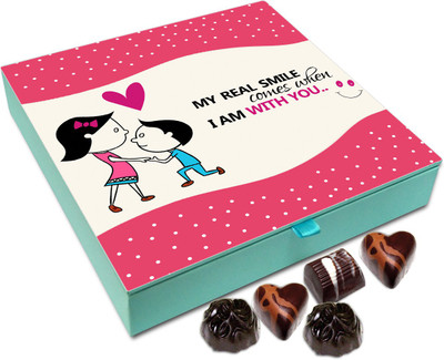 

Chocholik Gift Box - My Real Smile Comes When I'm With You Chocolate Box - 9pc Truffles(108 g)