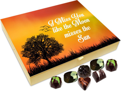 

Chocholik Gift Box - I Miss You Like The Moon Misses The Sun Chocolate Box - 20pc Truffles(240 g)