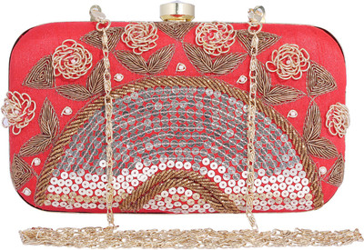 

Ambbi Collections Party Red Clutch