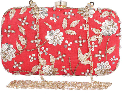 Ambbi Collections Party Red Clutch
