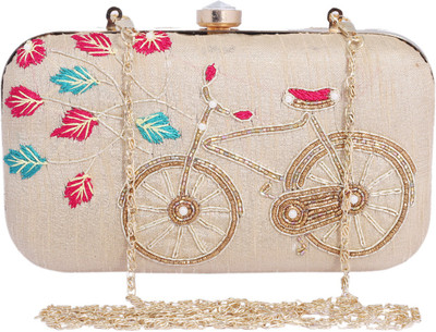 

Ambbi Collections Party Beige Clutch