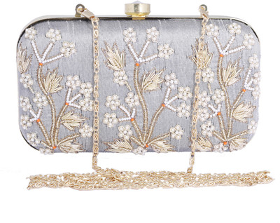

Ambbi Collections Party Silver Clutch