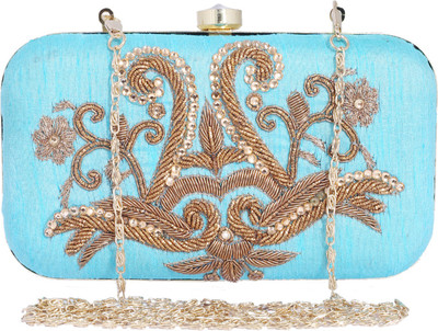 

Ambbi Collections Party Blue Clutch