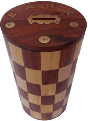 

Huzain Handicrafts Money bank Coin Bank(Brown)