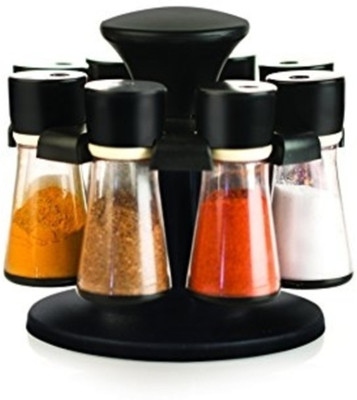 SM 8-Jar Black Revolving Spice Rack Masala Box Condiment Set(Plastic) available at flipkart for Rs.399