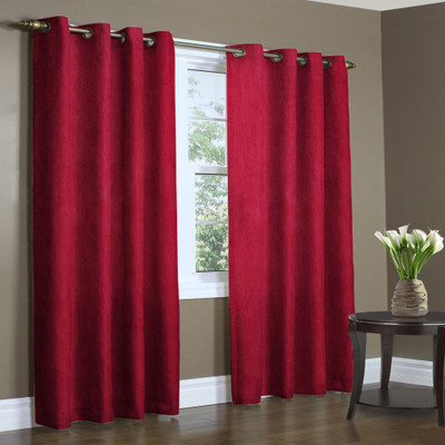 

Home Candy 274 cm (9 ft) Polyester Long Door Curtain (Pack Of 2)(Solid, Maroon)