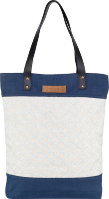 

ALMOLFA Tote(White, Blue), Blue;white