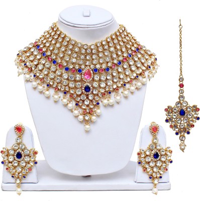 Lucky Jewellery Alloy Gold-plated Multicolor Jewellery Set(Pack of 1)