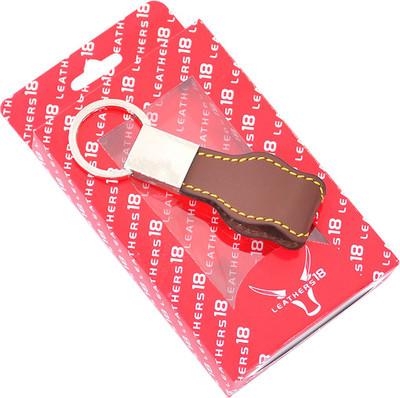 

Leathers18 Chocolate Brown key holder with matelic fitting Key Chain