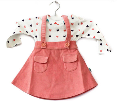 

Cuddledoo Girls Midi/Knee Length Casual Dress(Pink, Full Sleeve