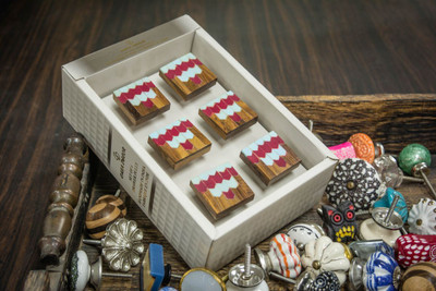 Casa Decor Set of 6 Wooden Square Plentiful Design Handmade Drawer Pull Cabinet Dresser Handle Wardrobe Knobs Wooden Cabinet/Draw Knob(Multicolor Pack of 6) available at flipkart for Rs.294