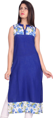 GMI Women Floral Print Straight Kurta(Blue) GMI Women Floral Print Straight Kurta(Blue)