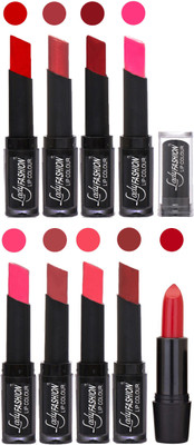 

Lady Fashion 9 Colors Creamy Matte Rythm Lipsticks Set for Daily Use 018(Tametto Red, Hot Pink Red, Dark Pink Magenta, Mauve Pink, Maroon)