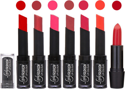 

Lady Fashion Lipsticks Set - 7 Fashionable Colors/Long Lasting with Rythm Lip Color 24(Tametto Red, Hot Pink, Magenta, Mauve, Dark Magenta, Hot Orange)