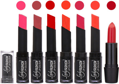 

Lady Fashion Lipsticks Set - 7 Fashionable Colors/Long Lasting with Rythm Lip Color 81(Magenta, Mauve, Tametto Red, Brick Orange, Dark Magenta, Hot Orange)