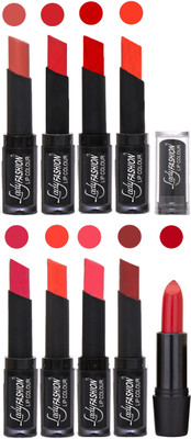 

Lady Fashion 9 Colors Creamy Matte Rythm Lipsticks Set for Daily Use 047(Nude, Orange Tametto Red, Brick Orange Dark Magenta, Hot Orange Pink, Maroon)