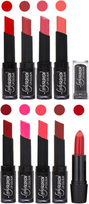 

Lady Fashion 9 Colors Creamy Matte Rythm Lipsticks Set for Daily Use 015(Tametto Red, Hot Pink Mauve, Peach Red, Dark Pink Pink, Maroon)