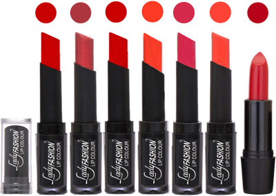 

Lady Fashion Lipsticks Set - 7 Fashionable Colors/Long Lasting with Rythm Lip Color 26(Tametto Red, Hot Pink, Tametto Red, Brick Orange, Dark Magenta, Hot Orange)
