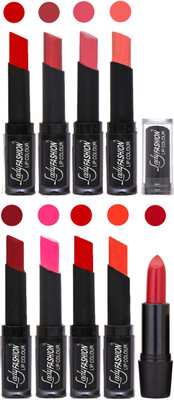 

Lady Fashion 9 Colors Creamy Matte Rythm Lipsticks Set for Daily Use 013(Tametto Red, Hot Pink Mauve, Peach Red, Dark Pink Tametto Red, Brick Orange)