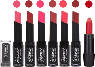 

Lady Fashion Lipsticks Set - 7 Fashionable Colors/Long Lasting with Rythm Lip Color 46(Baby Pink, Redish Maroon, Magenta, Mauve, Pink, Maroon)