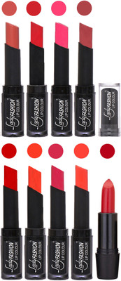 

Lady Fashion 9 Colors Creamy Matte Rythm Lipsticks Set for Daily Use 045(Nude, Orange Magenta, Mauve Tametto Red, Brick Orange Dark Magenta, Hot Orange)