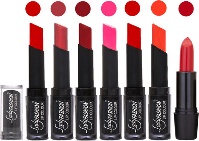 

Lady Fashion Lipsticks Set - 7 Fashionable Colors/Long Lasting with Rythm Lip Color 20(Tametto Red, Hot Pink, Red, Dark Pink, Tametto Red, Brick Orange)