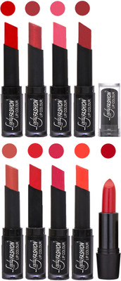 

Lady Fashion 9 Colors Creamy Matte Rythm Lipsticks Set for Daily Use 005(Tametto Red, Hot Pink Baby Pink, Redish Maroon Nude, Orange Dark Magenta, Hot Orange)