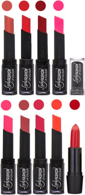 

Lady Fashion 9 Colors Creamy Matte Rythm Lipsticks Set for Daily Use 043(Nude, Orange Red, Dark Pink Magenta, Mauve Dark Magenta, Hot Orange)