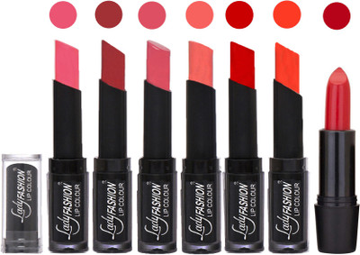 

Lady Fashion Lipsticks Set - 7 Fashionable Colors/Long Lasting with Rythm Lip Color 37(Baby Pink, Redish Maroon, Mauve, Peach, Tametto Red, Brick Orange)