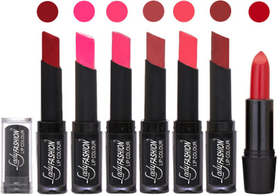 

Lady Fashion Lipsticks Set - 7 Fashionable Colors/Long Lasting with Rythm Lip Color 77(Red, Dark Pink, Magenta, Mauve, Pink, Maroon)