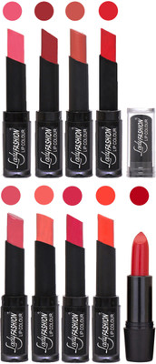 

Lady Fashion 9 Colors Creamy Matte Rythm Lipsticks Set for Daily Use 026(Baby Pink, Redish Maroon Nude, Orange Mauve, Peach Dark Magenta, Hot Orange)