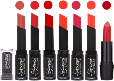 

Lady Fashion Lipsticks Set - 7 Fashionable Colors/Long Lasting with Rythm Lip Color 62(Nude, Orange, Tametto Red, Brick Orange, Dark Magenta, Hot Orange)