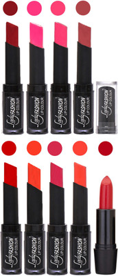 

Lady Fashion 9 Colors Creamy Matte Rythm Lipsticks Set for Daily Use 054(Red, Dark Pink Magenta, Mauve Tametto Red, Brick Orange Dark Magenta, Hot Orange)
