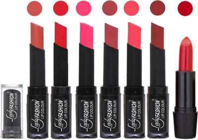 

Lady Fashion Lipsticks Set - 7 Fashionable Colors/Long Lasting with Rythm Lip Color 61(Nude, Orange, Magenta, Mauve, Pink, Maroon)