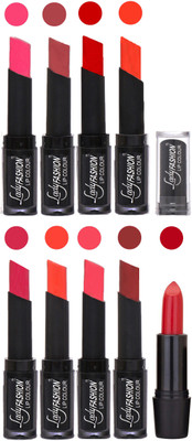 

Lady Fashion 9 Colors Creamy Matte Rythm Lipsticks Set for Daily Use 057(Magenta, Mauve Tametto Red, Brick Orange Dark Magenta, Hot Orange Pink, Maroon)
