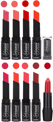 

Lady Fashion 9 Colors Creamy Matte Rythm Lipsticks Set for Daily Use 053(Mauve, Peach Tametto Red, Brick Orange Dark Magenta, Hot Orange Pink, Maroon)