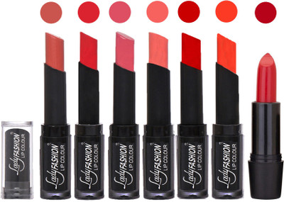 

Lady Fashion Lipsticks Set - 7 Fashionable Colors/Long Lasting with Rythm Lip Color 52(Nude, Orange, Mauve, Peach, Tametto Red, Brick Orange)