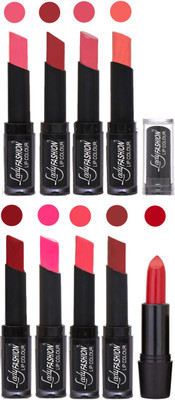 

Lady Fashion 9 Colors Creamy Matte Rythm Lipsticks Set for Daily Use 031(Baby Pink, Redish Maroon Mauve, Peach Red, Dark Pink Pink, Maroon)