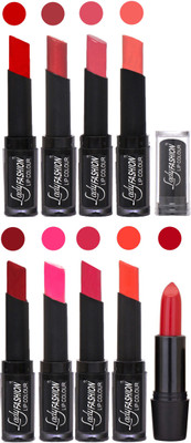 

Lady Fashion 9 Colors Creamy Matte Rythm Lipsticks Set for Daily Use 014(Tametto Red, Hot Pink Mauve, Peach Red, Dark Pink Dark Magenta, Hot Orange)