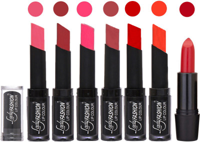 

Lady Fashion Lipsticks Set - 7 Fashionable Colors/Long Lasting with Rythm Lip Color 44(Baby Pink, Redish Maroon, Magenta, Mauve, Tametto Red, Brick Orange)