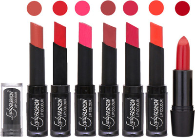 

Lady Fashion Lipsticks Set - 7 Fashionable Colors/Long Lasting with Rythm Lip Color 60(Nude, Orange, Magenta, Mauve, Dark Magenta, Hot Orange)